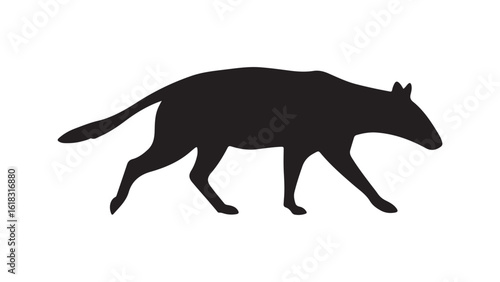 Black silhouette of a running horse animal isolated on white