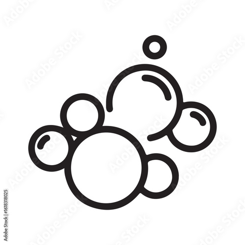 Bubbles icon, soapy foam, clean water, bath, spa
