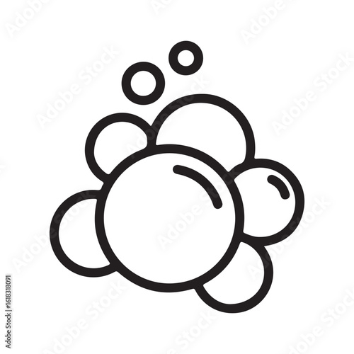 Bubbles icon, soapy foam, clean water, bath, spa
