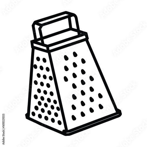 grater kitchen utensil cooking tool household item black illustration isolated on white