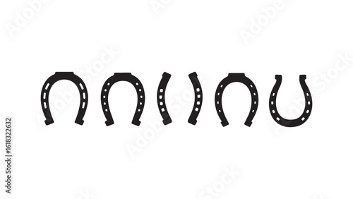 Horseshoe collection isolated on white background