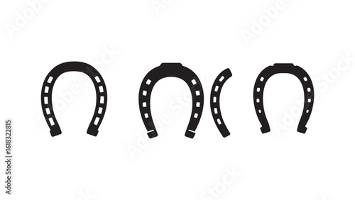 Horseshoe shapes collection isolated on white background