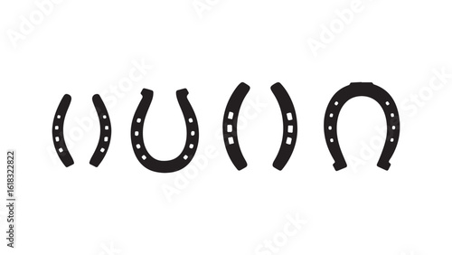 Horseshoes collection isolated on white background