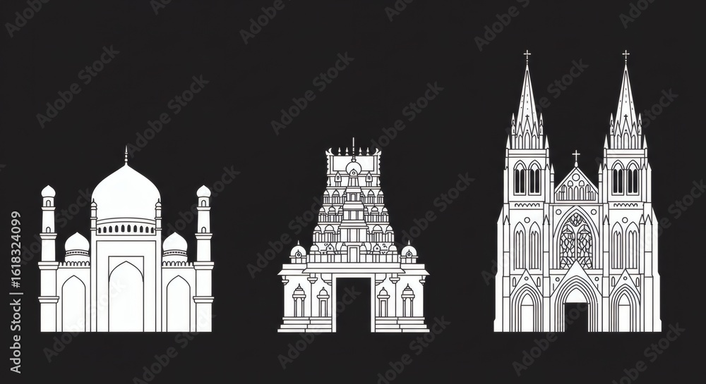 Fototapeta premium World Architecture Silhouettes