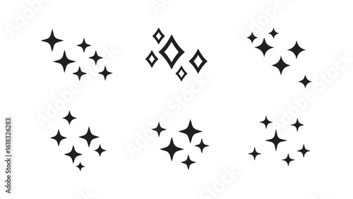 Sparkle elements, starbursts, scattered diamonds, shiny accents