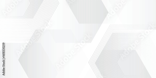 hexagon white geometric background with diamond and triangle shapes layered pattern design