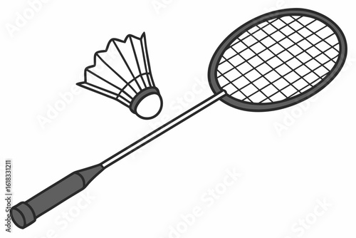 Badminton Racket and Shuttlecock Sports Equipment 1.