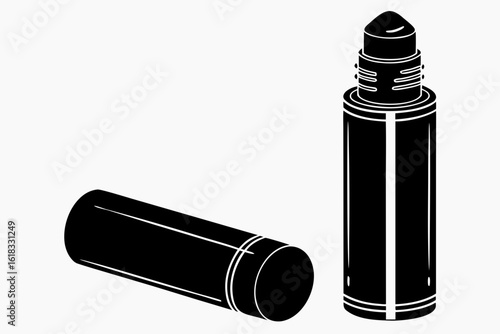 Black and White Illustration of Rollerball Perfume Bottle 1.