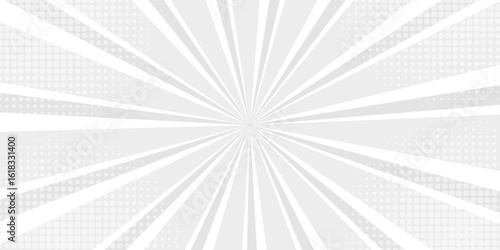 abstract gray white sun rays, retro styled comics book texture background, halftone illustration, pop art concept