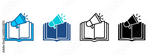 Audiobook Icon Set With Multiple Styles. Vector Illustration