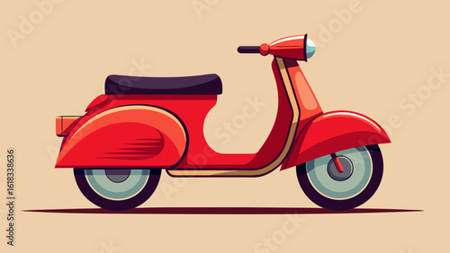 Classic red scooter illustration