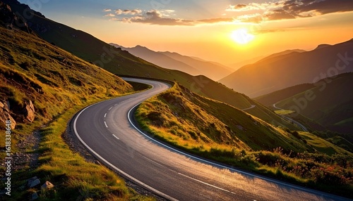 beautiful windy road going off into the endless distance 