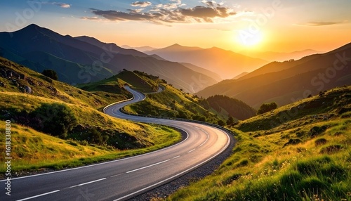 beautiful windy road going off into the endless distance 