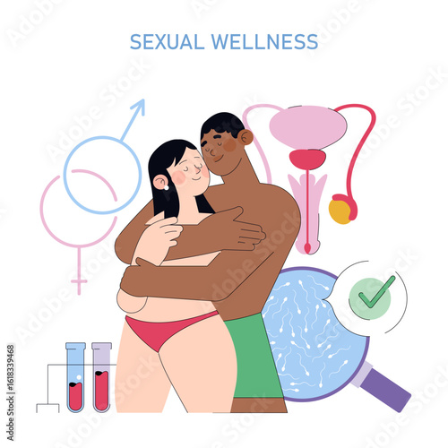Mens Health Month. Flat Vector Illustration