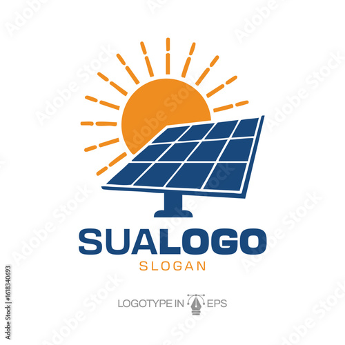 Logo Energia Solar EPS vetor