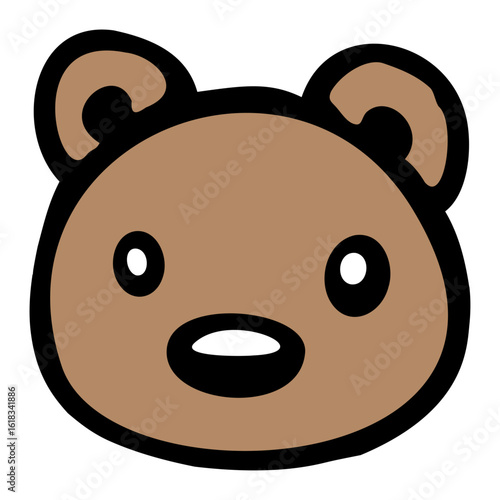 Bear Teddy Big Nose Friendly Cute Child Drawing