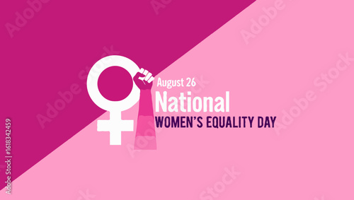 Vector art of celebrating national womens equality day with a female symbol and fist