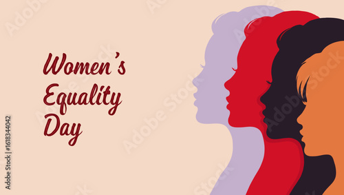 Vector art of silhouettes of women in different colors for womens equality day