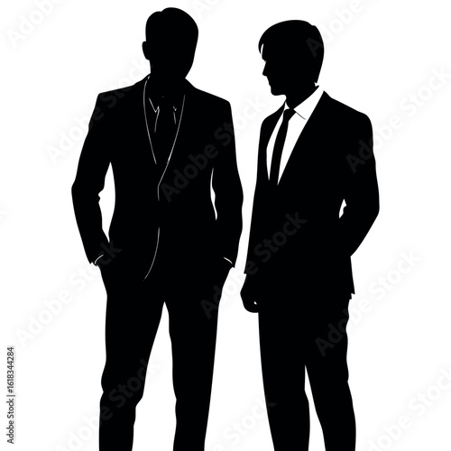 Wallpaper Mural Two businessmen in silhouette standing and talking Torontodigital.ca