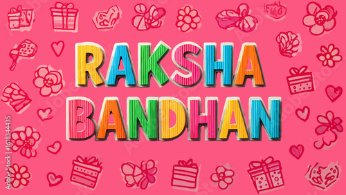 Vector art of the colorful raksha bandhan design celebrates the bond between siblings