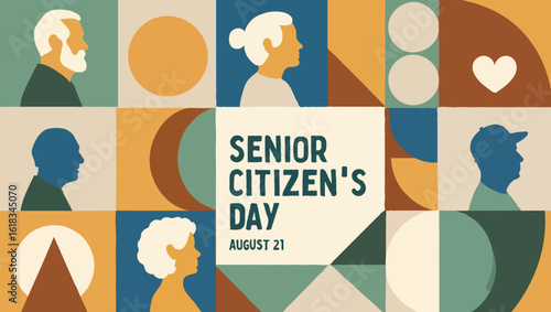 Vector art of celebrating senior citizens day with a colorful graphic design