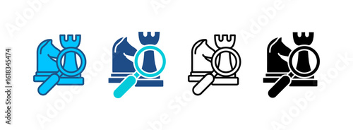 Search Icon Set With Multiple Styles. Vector Illustration