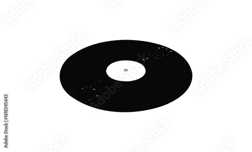 Vintage vinyl record on white background. Vector retro hand drawn illustration