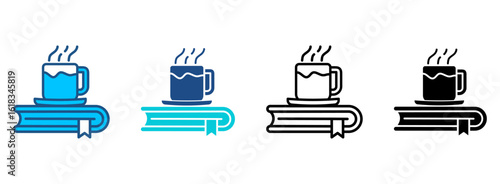 Coffee Mug Icon Set With Multiple Styles. Vector Illustration