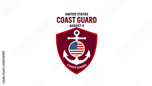 Vector art of united states coast guard emblem represents maritime security and service