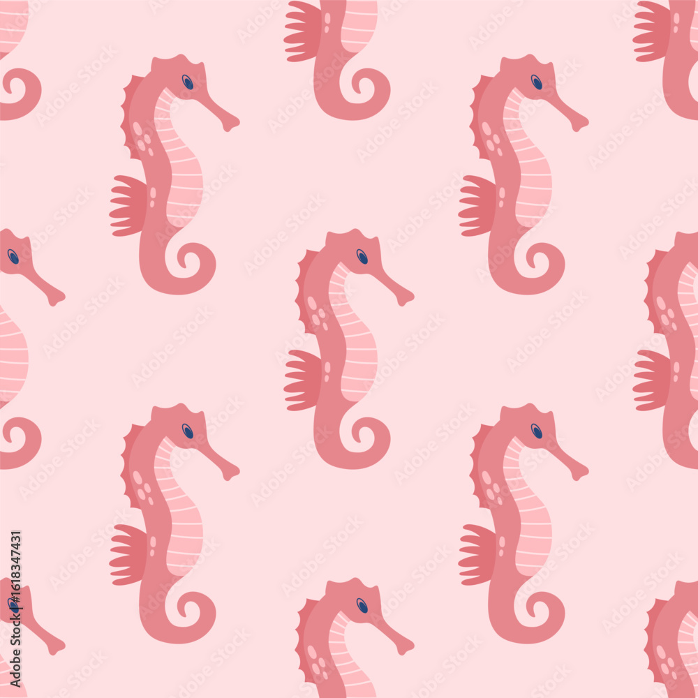Fototapeta premium seamless vector pattern with seahorse