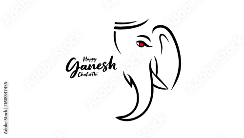 Vector art of minimalist illustration of lord ganesha for happy ganesh chaturthi