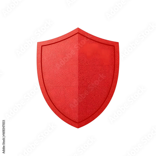red shield isolated on white