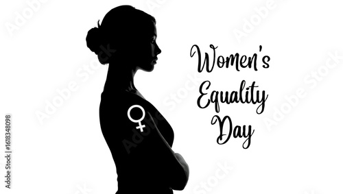 Vector art of a silhouette celebrates womens equality day