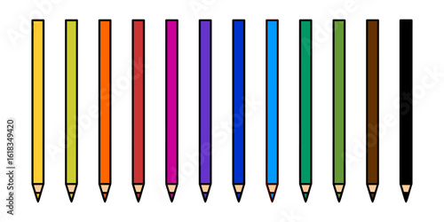 Set of multi-colored pencils
