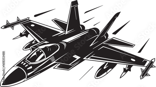 realistic fighter plane vector illustration ai eps jpeg png for defense technology and aerospace presentations