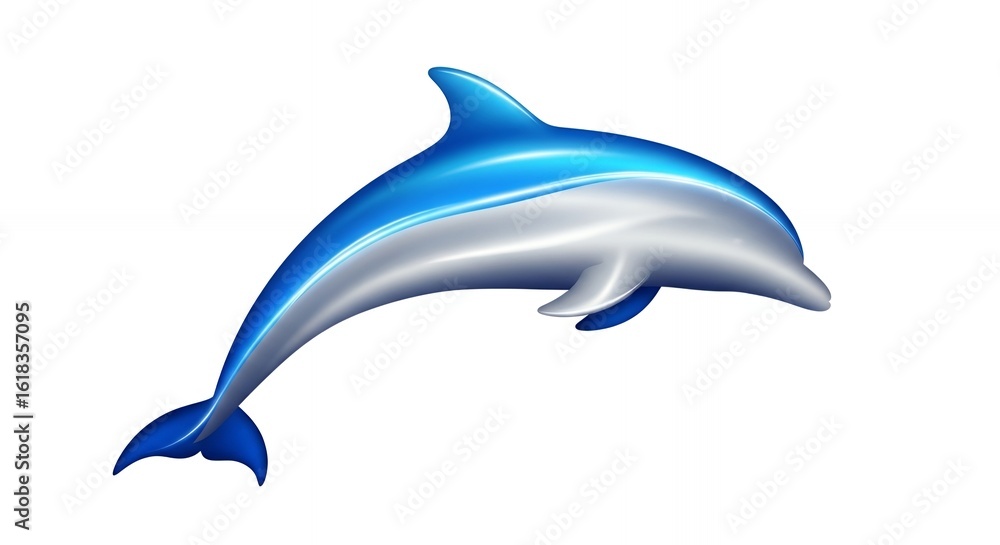 Fototapeta premium Dynamic Illustration of a Leaping Dolphin