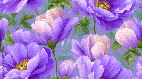 Seamless vintage flower, Elegant lavender and cream floral design featuring a pastel vintage style, perfect for enhancing aesthetics in various creative projects.