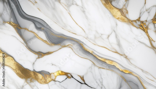 elegant white carrara statuaries marble texture background with glossy finish and golden streaks