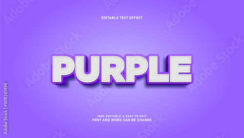 Editable 3d style purple text effect