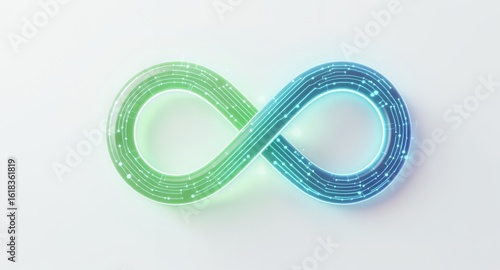 Glowing Infinity Symbol with Circuit Board Design