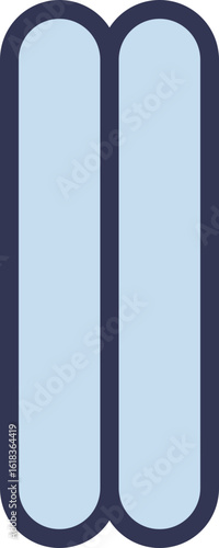 A simplified diagram of a voltage-gated ion channel in its closed state. The two protein subunits are together, blocking the pore and preventing ion transport across the cell membrane.