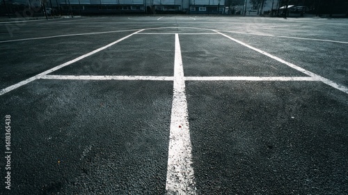 Empty parking lot spaces