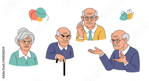 Elderly people gathering together discussing life experiences and sharing wisdom with each other