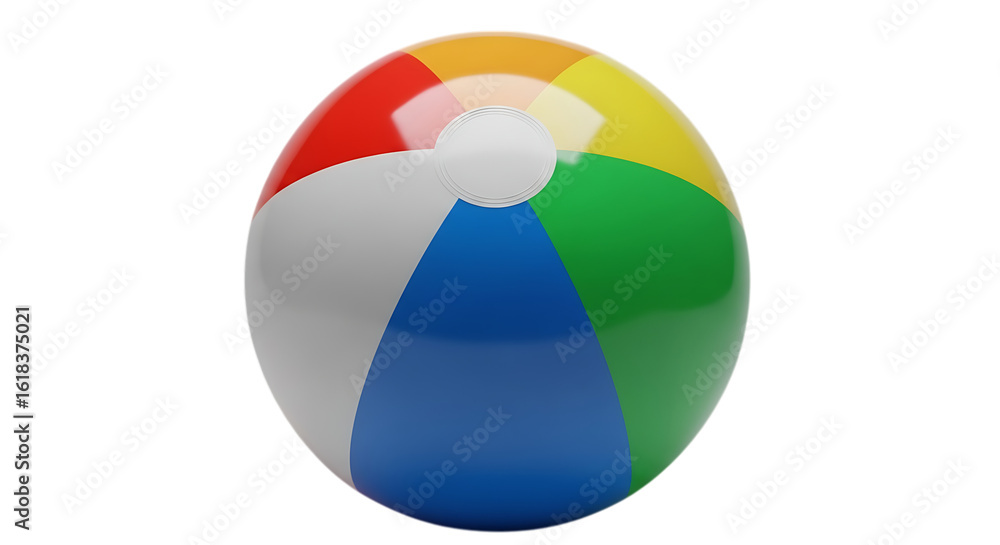Fototapeta premium Colorful beach ball isolated on transparent background