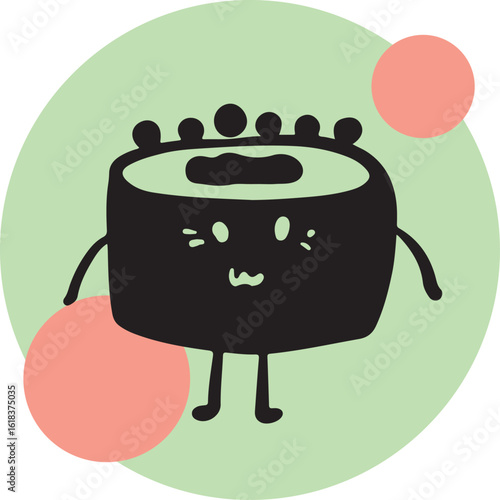 Cute sushi character japanese cuisine	