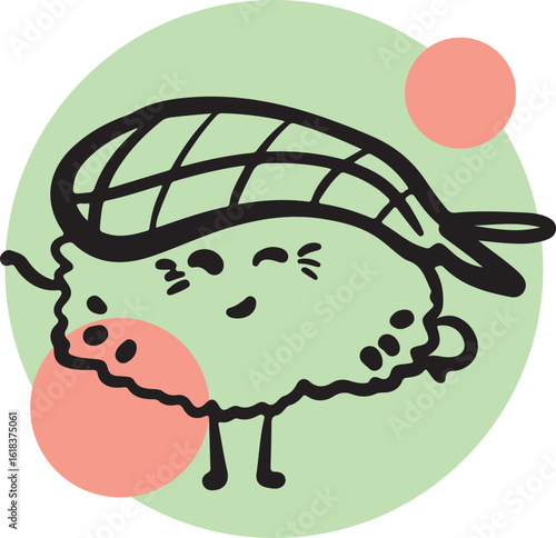 Cute sushi character japanese cuisine	