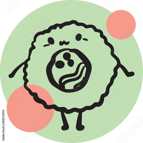 Cute sushi character japanese cuisine	