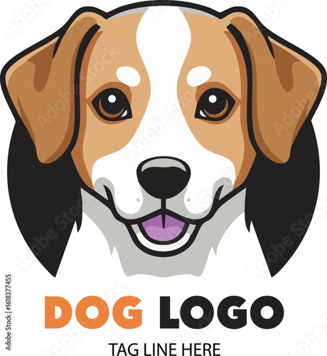 Cute Cartoon Dog Face Logo