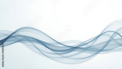 Minimalist transparent wave element with fluid motion for modern design