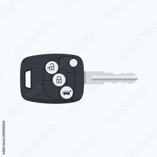 Car key with remote buttons on a white background.